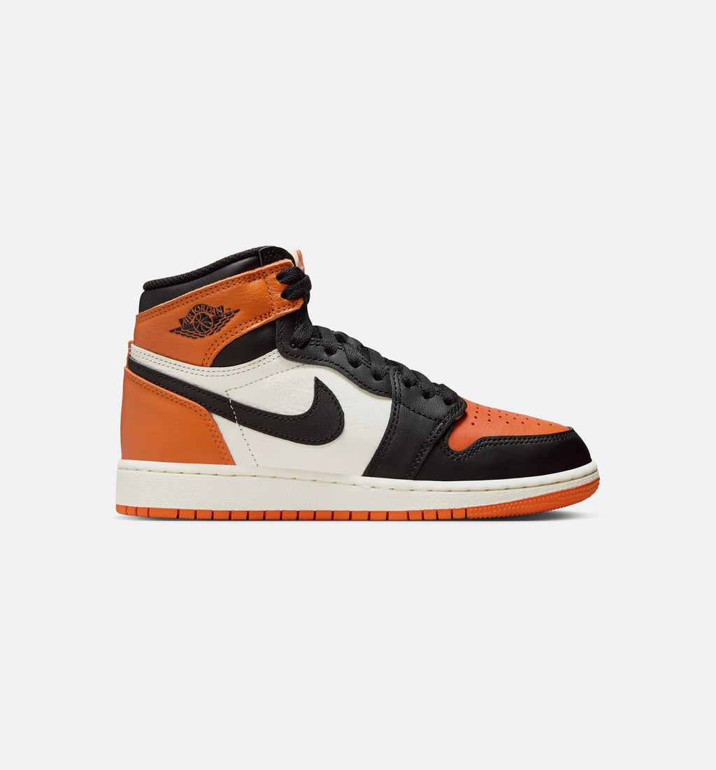 Air Jordan 1 Retro High OG Shattered Backboard Big Kids' Sneakers - Black / Sail / Starfish