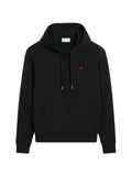 AMI Paris black cotton hoodie with Ami de Coeur