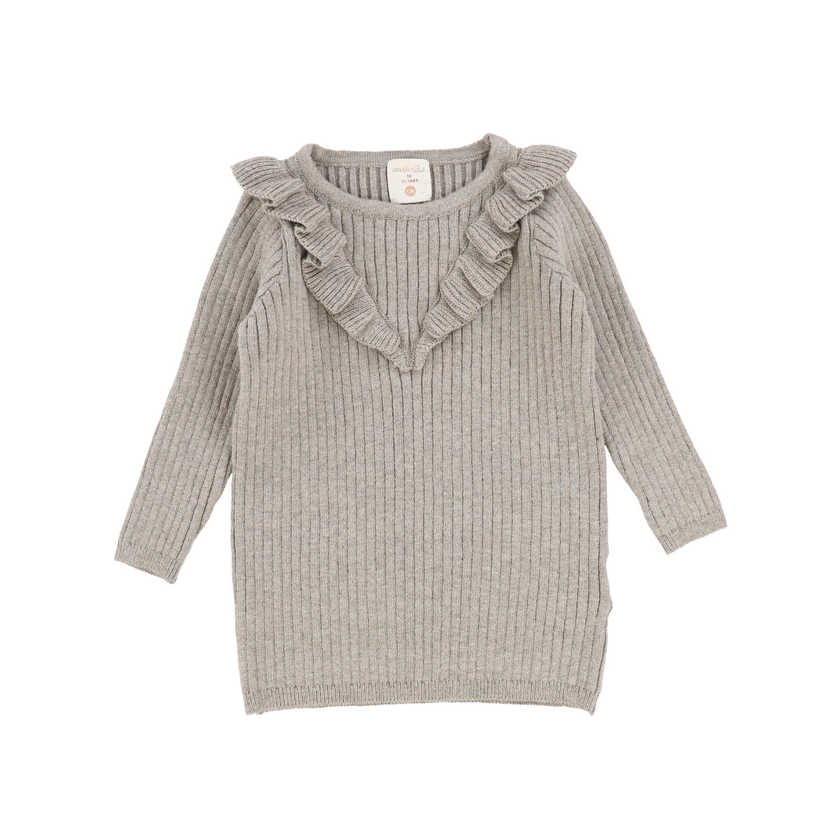 Analogie by Lil Legs Ruffle Sweater - Taupe