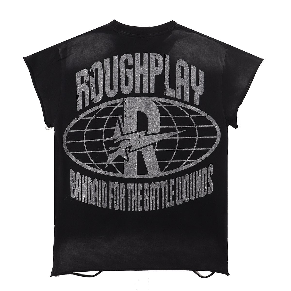 Rough Play Washed Rhinestone Sleeveless T-Shirt