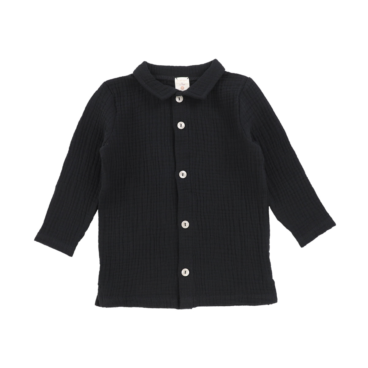 Analogie by Lil Legs Muslin Button Down Shirt - Black