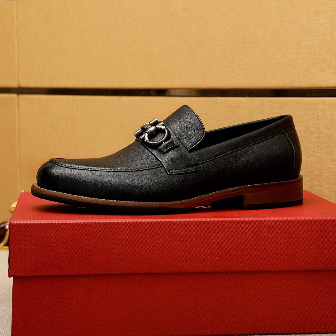 Salvatore Ferragamo Men's Leather Bit Loafers - Stacked Heel